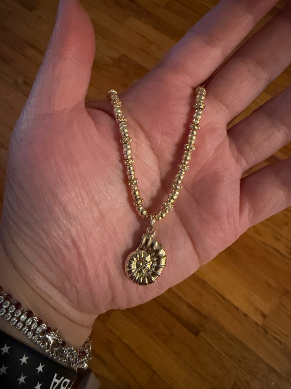 Gold Seashell Beaded Necklace